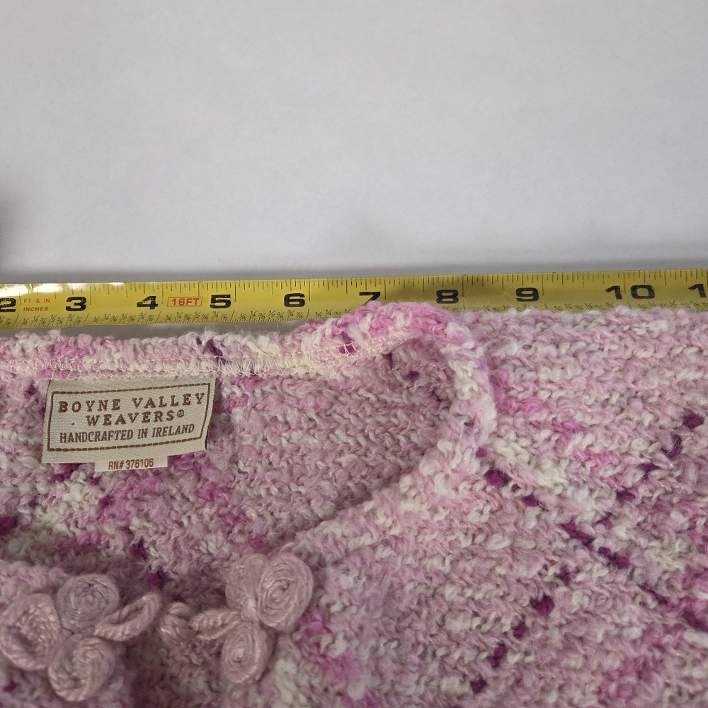 Boyne Valley Weavers Pink Wool Alpaca Shawl One Size Made In Ireland - Picture 14 of 16